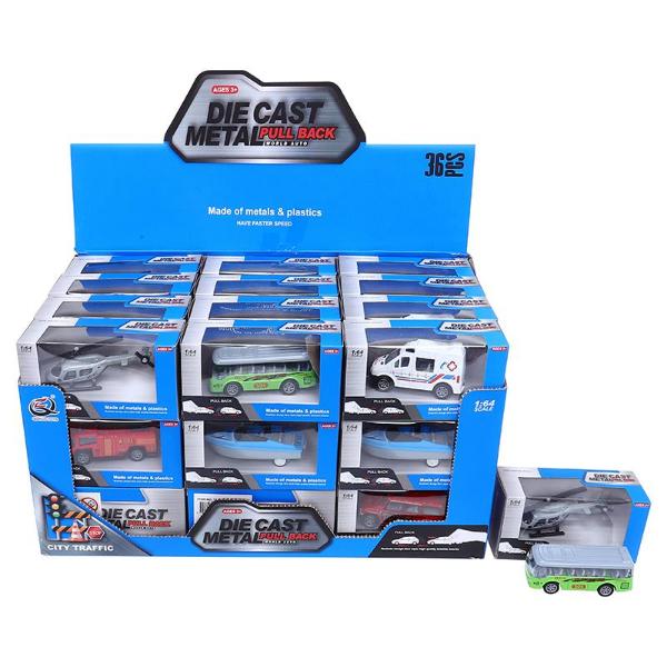 Die Cast Pull Black City Traffic Vehicle