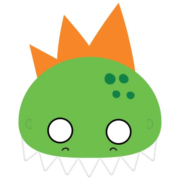 8 Pack Dino Mite Party Dinosaur Paper Mask - 14cm x 20cm