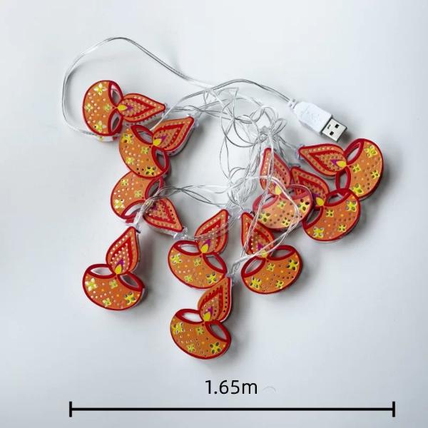 10 Led Diwali Diya Light String - 165cm - Image 2