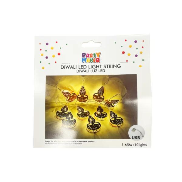 10 Led Diwali Diya Light String - 165cm - Image 4