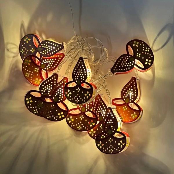 10 Led Diwali Diya Light String - 165cm - Image 5