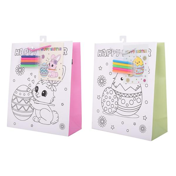 Diy Easter Gift Bag With Crayons - 26cm x 32cm x 12cm