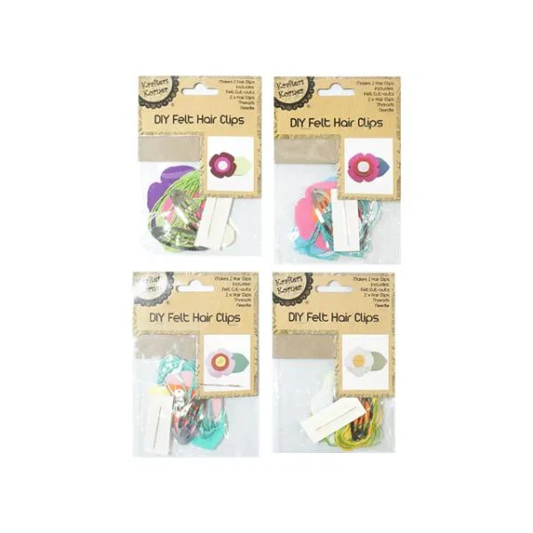 2 Pack DIY Felt Hair Flower Clips - Image 2
