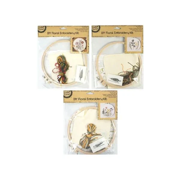 DIY Floral Embroidery Kit - 20cm