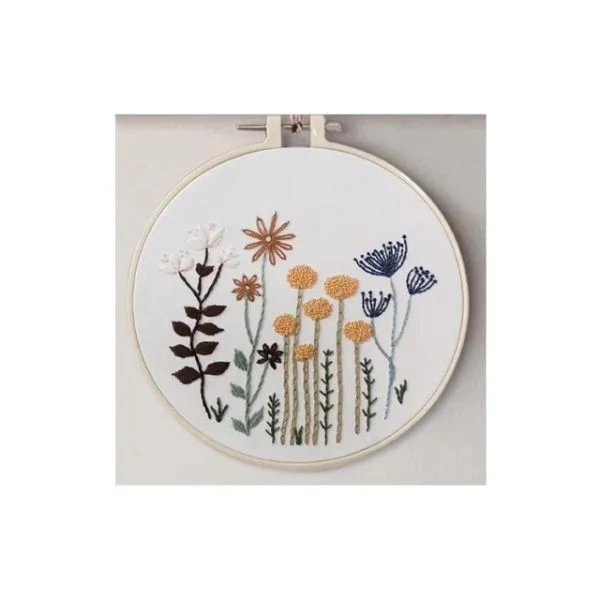 DIY Floral Embroidery Kit - 20cm - Image 2