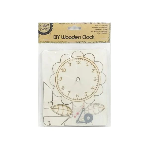 DIY Wood Clock Mechanism Flower - 12.5cm x 16.5cm - Image 2