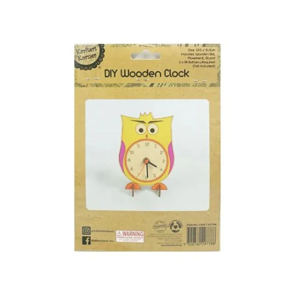 DIY Wood Clock Mechanism Owl - 10.5cm x 14.5cm