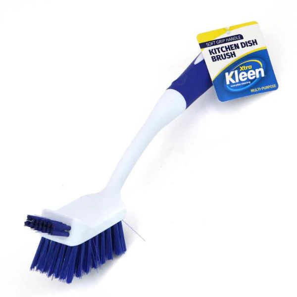 Dual Bristle Head Dish Brush With Soft Grip Handle - 29cm x 4cm x 7cm - Image 3