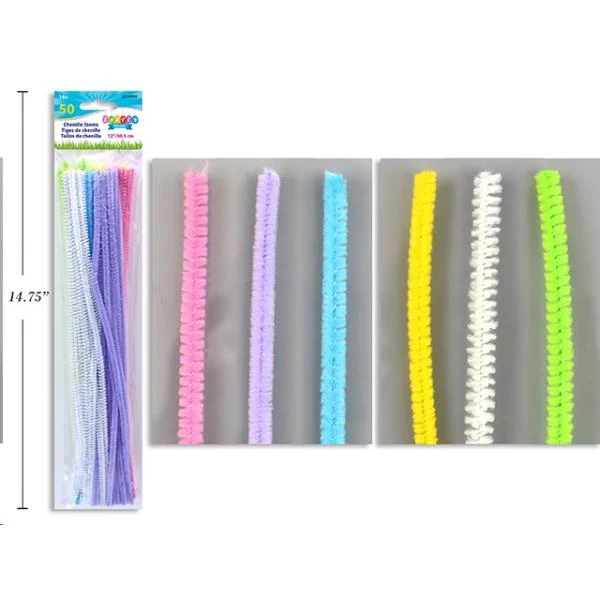 50 Pack Easter Craft Chenille Stem - 30cm