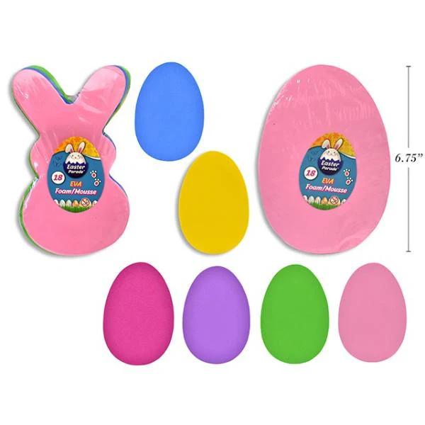 18 Pack Easter Eva Foam Shapes - 11.75cm x 17.15cm