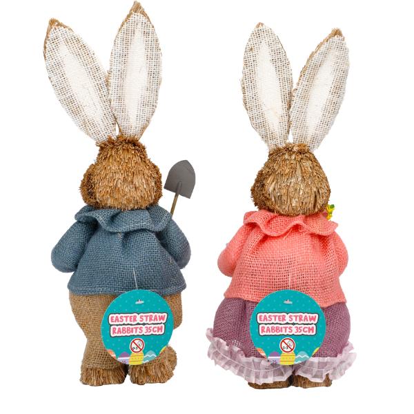 Easter Boy Or Girl Rabbit Straw - 35cm - Image 2