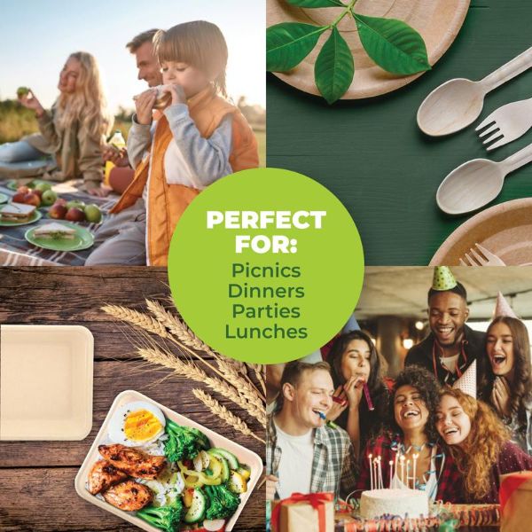 30 Pack Rectangle Eco Friendly Serving Tray - 19cm - Image 3