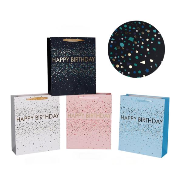 Large Elegant Sparkle Birthday Gift Bag - 32cm x 26cm x 12cm