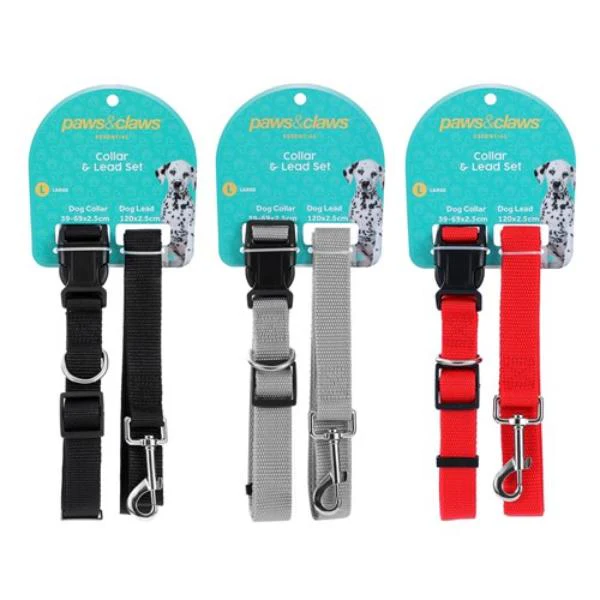 Large Essentials Collar & Lead Set - 120cm x 2.5cm