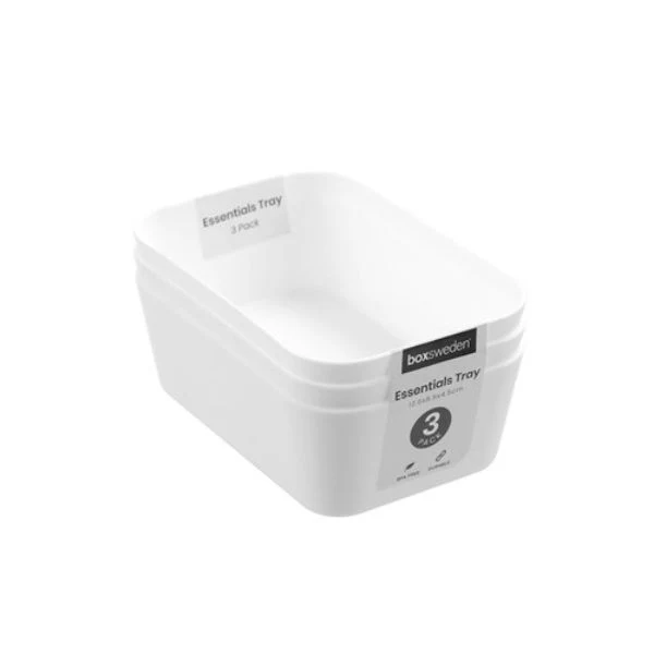 3 Pack Essentials Sort Tray - 12.5cm x 8.5cm x 4.5cm - Image 2