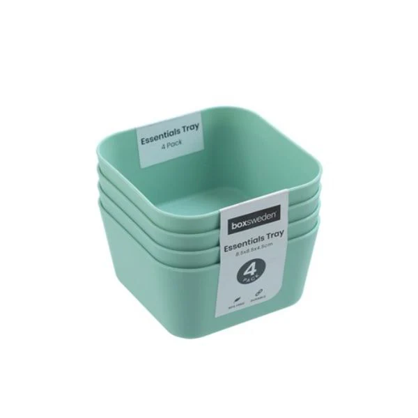4 Pack Essentials Sort Tray - 8.5cm x 8.5cm x 4.5cm - Image 3