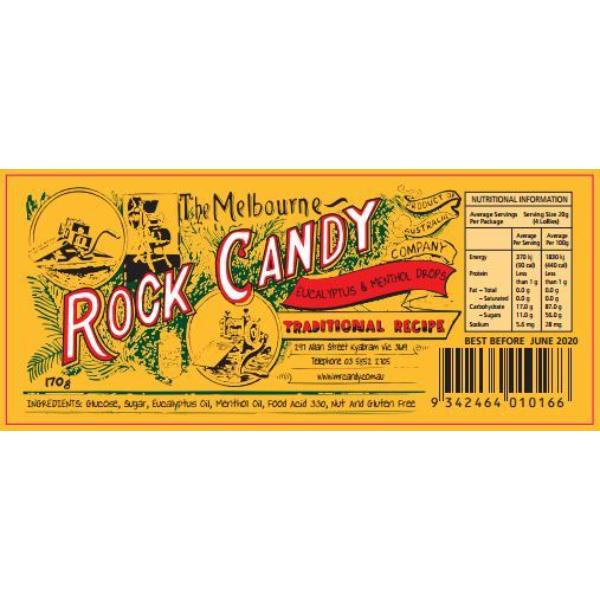 Eucalyptus & Menthol Drops Rock Candy - 170g - Image 2