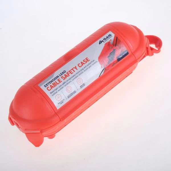 Red IP44 Rated Mains Plug & Socket Protector Case - 21cm x 8cm - Image 3