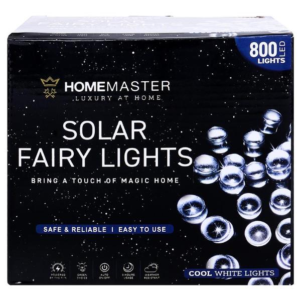 8 Functions Cool White Solar Led Fairy Lights - 49.5cm