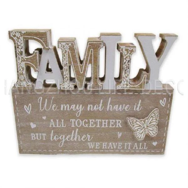 Family Table Top Plaque - 20cm x 2.1cm 13.8cm