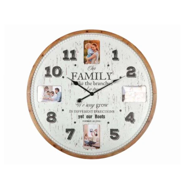 Family Tree Beaded Round Clock - 80cm x 4.5cm