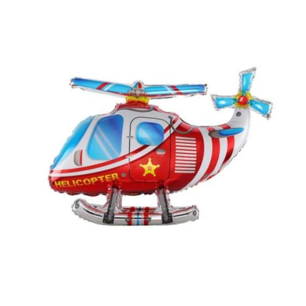 Standing Air Rescue Helicopter Shape Foil Balloon - 82cm x 51cm x 30cm