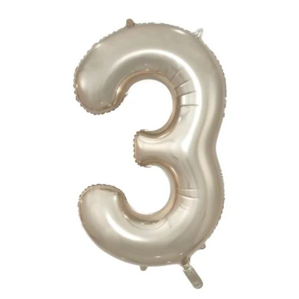 Champagne Number 3 Decrotex Foil Balloon - 86cm