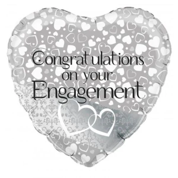Engagement Entwined Hearts Foil Balloon - 46cm