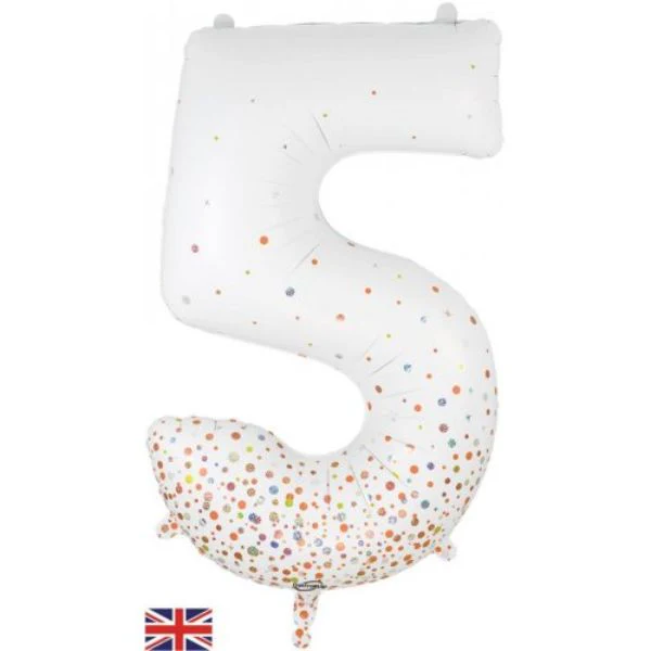 Rose Gold Sparkling Fizz 5 Number Foil Balloon - 86cm