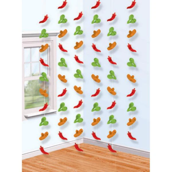 6 Pack Fiesta String Hanging Decorations - 210cm