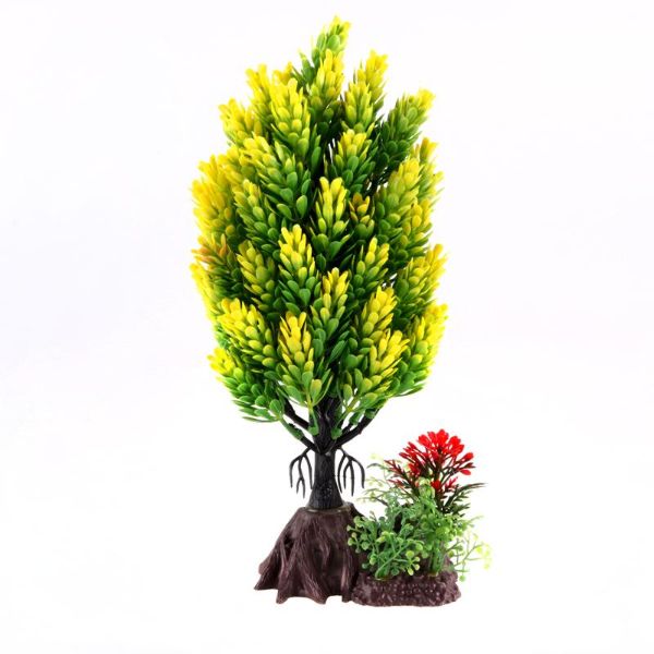 Fish Aquarium Artificial Flower Decoration With Base - 9cm x 7.5cm x 24cm - Image 2
