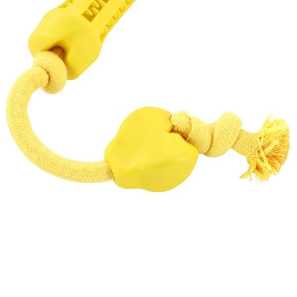 Paws & Claws Yellow Beef Flavour Double Rubber Tugger Dog Toy - 65cm - Image 5