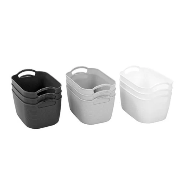 3 Pack Small Flexi Storage Basket - 24.5cm x 16.5cm x 12cm