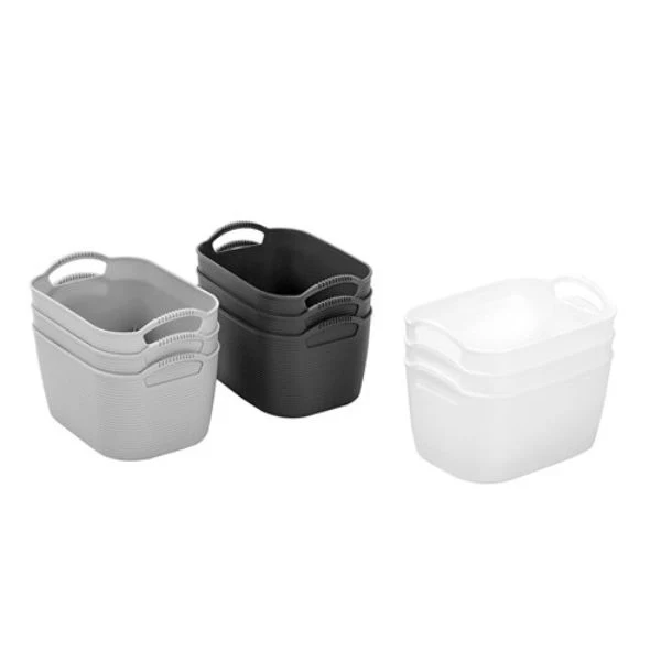 3 Pack Small Flexi Storage Basket - 24.5cm x 16.5cm x 12cm - Image 3