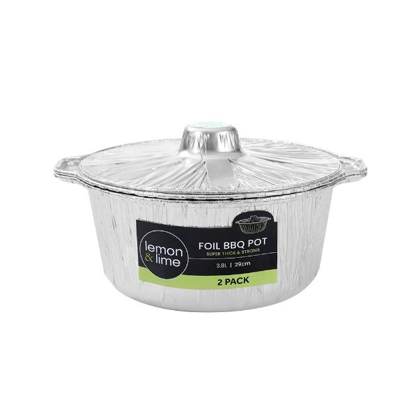 SMALL ROUND FOIL POT WITH LID 29CM