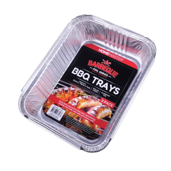 3 Pack Foil BBQ Tray - 26cm x 19cm x 6cm - Image 3