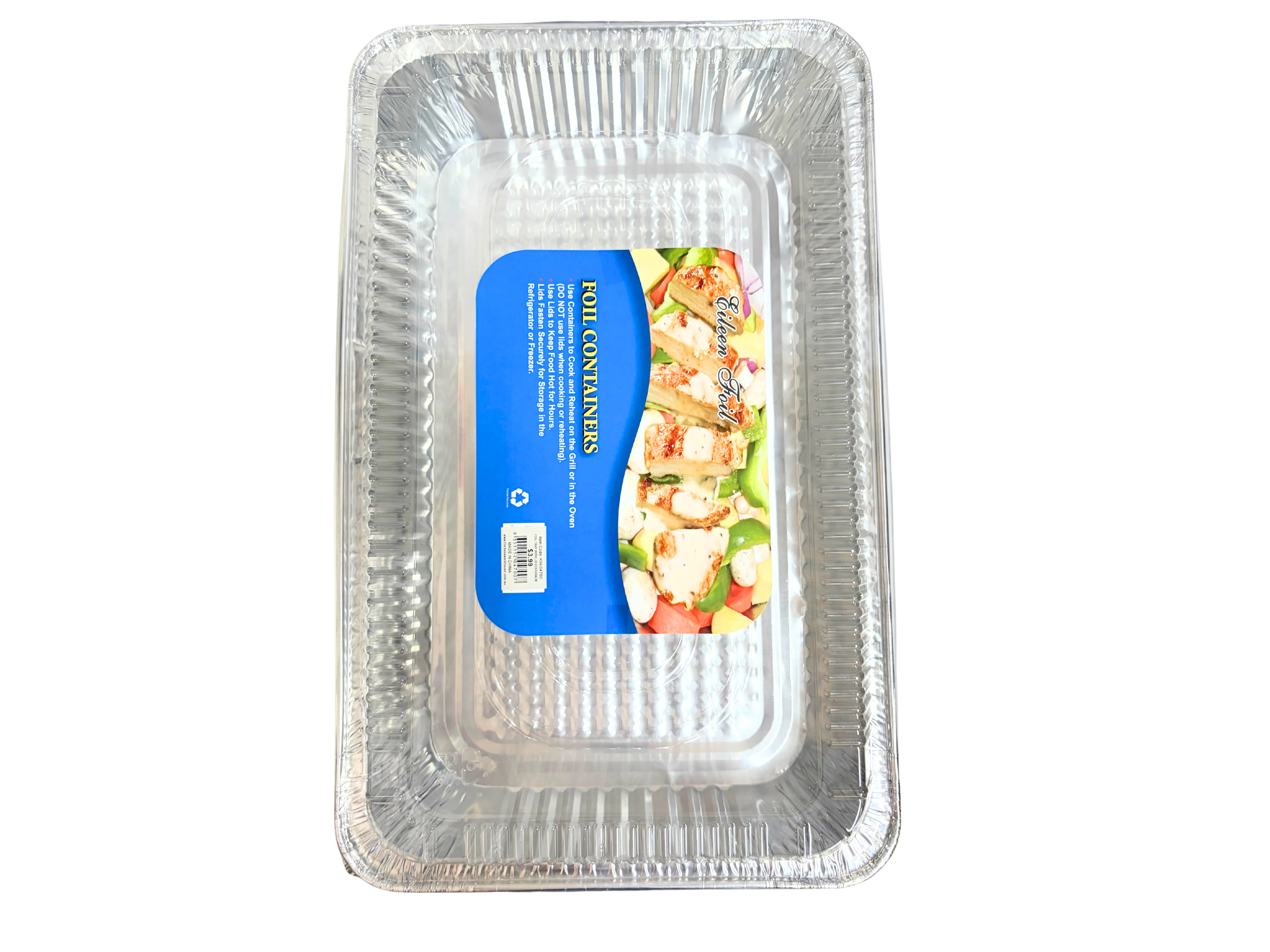 Rectangle Foil Tray With Lid - 53cm x 33cm x 9cm - Image 2