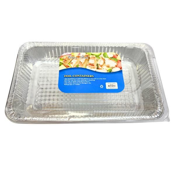 Rectangle Foil Tray With Lid - 53cm x 33cm x 9cm - Image 3