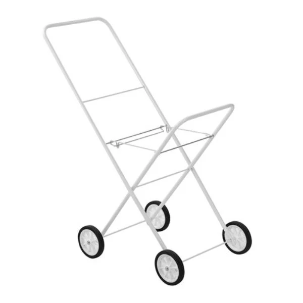 White Foldaway Laundry Trolley - 75cm x 44cm x 91cm
