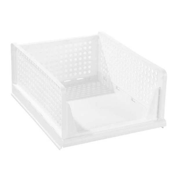 Large Foldaway Stackable Storage Basket - 42.5cm x 32.5cm x 18.5cm