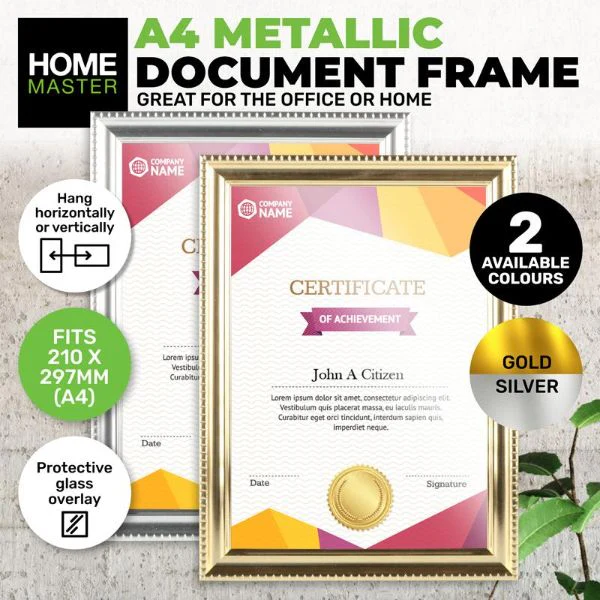Metallic A4 Document Frame