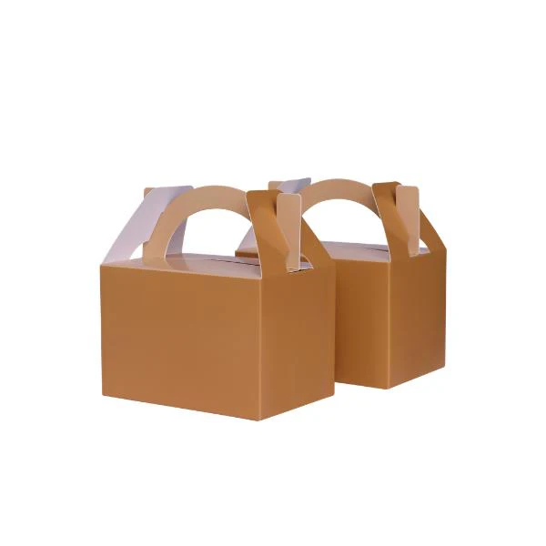 10 Pack Brown Acorn Lunch Box - 12.5cm x 13.5cm x 8.5cm