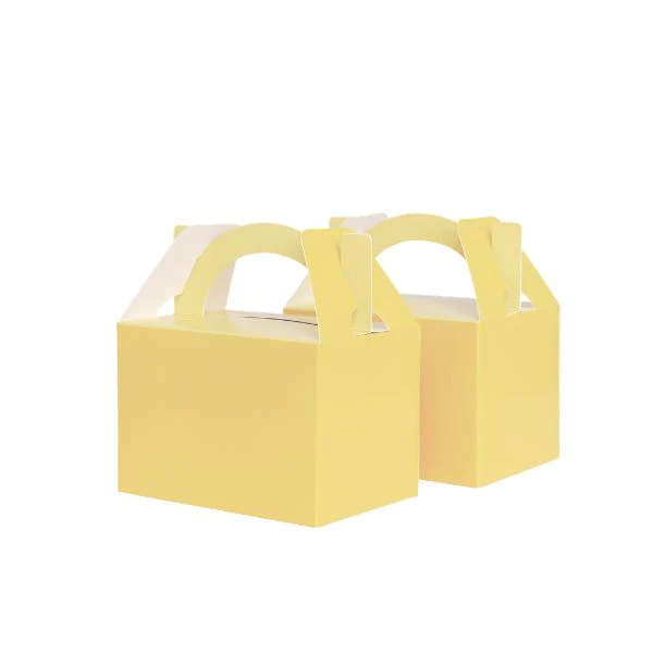 10 Pack Pastel Yellow Lunch Box - 12.5cm x 13.5cm x 8.5cm