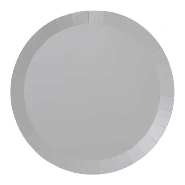 20 Pack Cool Grey Round Banquet Paper Plate - 26cm