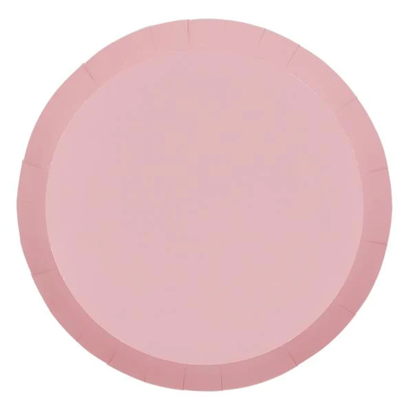 20 Pack Classic Pink Round Dinner Paper Plate - 22cm