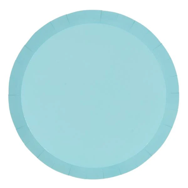 20 Pack Pastel Blue Round Dinner Paper Plate - 22cm