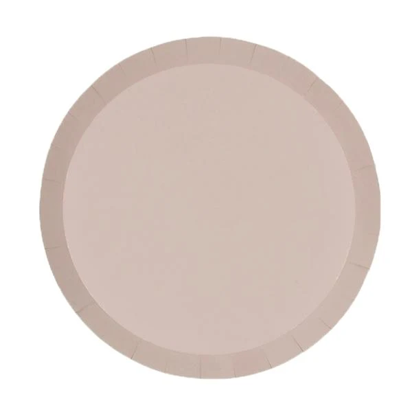 20 Pack White Sand Round Dinner Paper Plate - 22cm