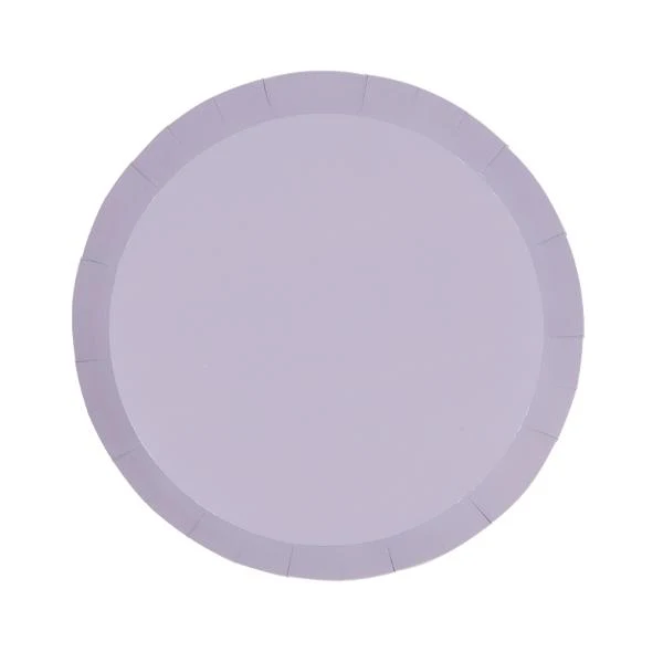 20 Pack Pastel Lilac Round Snack Paper Plate - 17cm