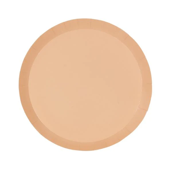 20 Pack Peach Orange Round Snack Paper Plate - 17cm