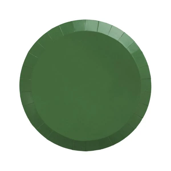 20 Pack Sage Green Round Snack Paper Plate - 17cm